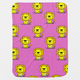 Cute Pink Lion Baby Blanket