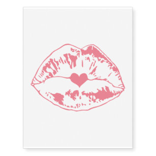 Cute Pink Lips, Gift For Lovers Valentine's Day Temporary Tattoos