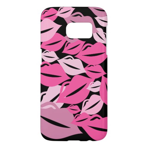 Cute Pink Lips Kisses Modern Pattern Phone Case