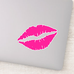 Cute pink lipstick art sticker