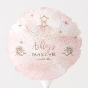 Cute Pink Little Ballerina Tutu Girl Baby Shower Balloon