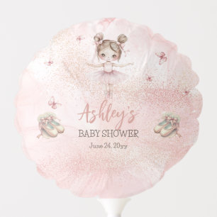 Cute Pink Little Ballerina Tutu Girl Baby Shower Balloon