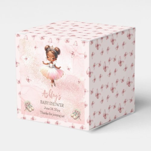 Cute Pink Little Ballerina Tutu Girl Baby Shower Favor Boxes