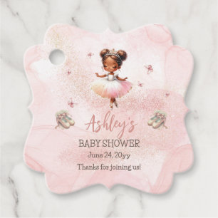 Cute Pink Little Ballerina Tutu Girl Baby Shower Favor Tags