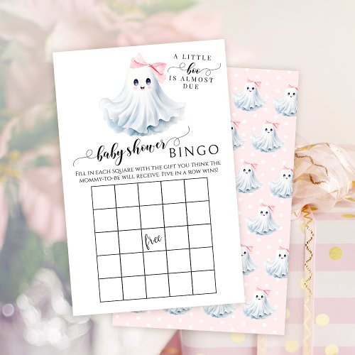 Cute Pink Little Boo Baby Girl Shower Bingo Games