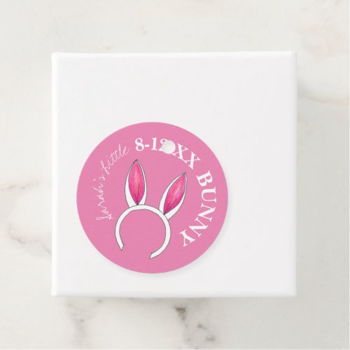 Cute Pink Little Bunny Rabbit Ears Baby Shower  Favor Tags