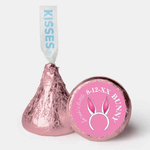 Cute Pink Little Bunny Rabbit Ears Baby Shower  Hersheys Kisses