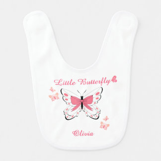 Cute Pink Little Butterfly Baby Shower Girl Gift  Bib