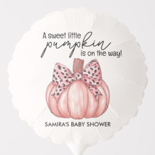 Cute Pink Little Pumpkin Pink Baby Girl Shower Balloon