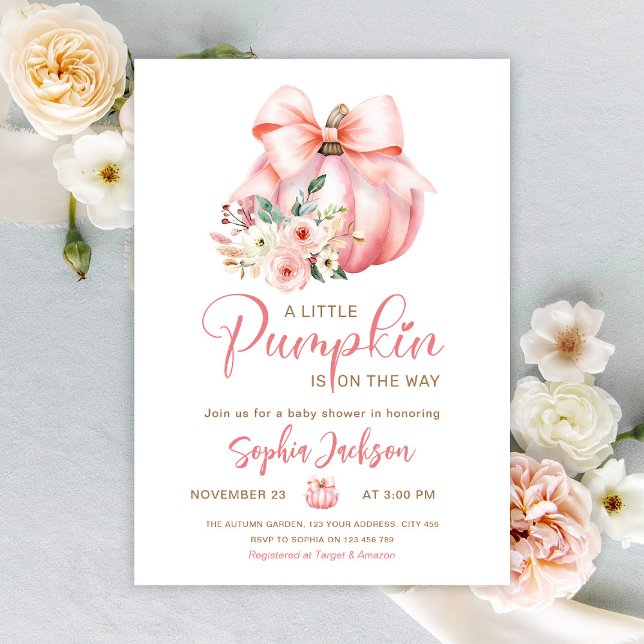 Cute Pink Little Pumpkins Baby Shower Invitation (Creator Uploaded)