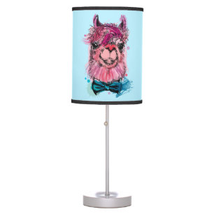 Cute Pink Llama Table Lamp