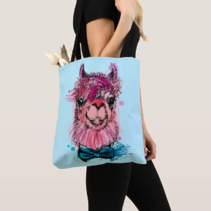Cute Pink Llama Tote Bag