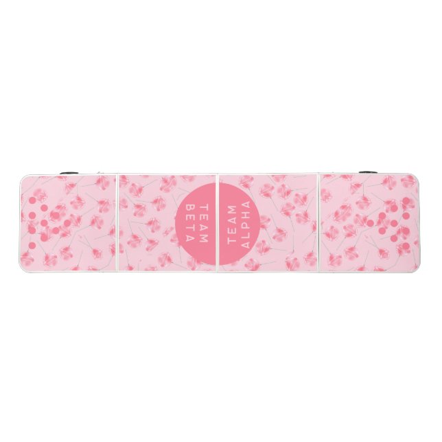 Cute pink lollipop Girl Beach Party Personalized Beer Pong Table (Top)