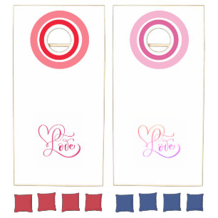 Cute Pink Love Style Design Cornhole Set