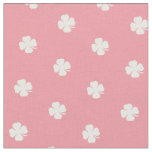 Cute Pink Lucky Clover White Dots Pattern  Fabric
