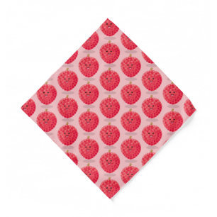Cute pink lychee cartoon illustration bandana
