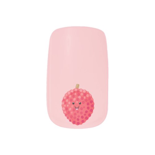 Cute pink lychee cartoon illustration minx nail art