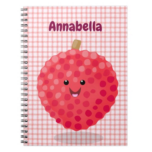 Cute pink lychee cartoon illustration notebook