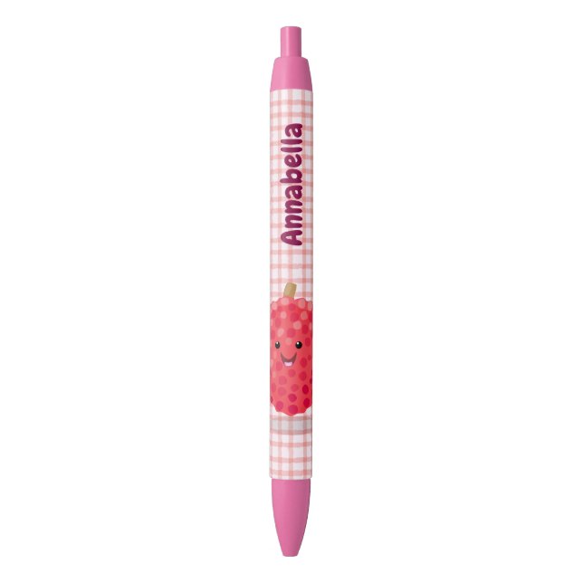 Cute pink lychee cartoon illustration pen (Front Vertical)
