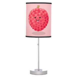 Cute pink lychee cartoon illustration table lamp