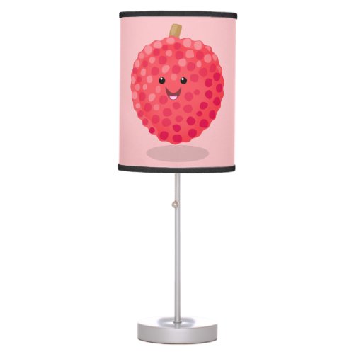 Cute pink lychee cartoon illustration table lamp