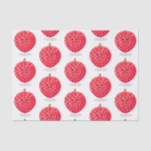 Cute pink lychee cartoon illustration tissue paper