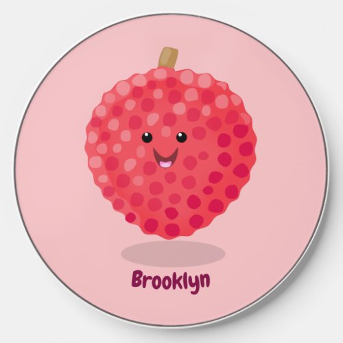 Cute pink lychee cartoon illustration wireless charger 