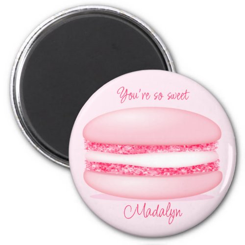 cute pink macaron so sweet girls name magnet