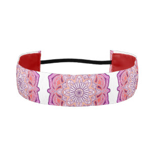 cute pink mandala athletic headband