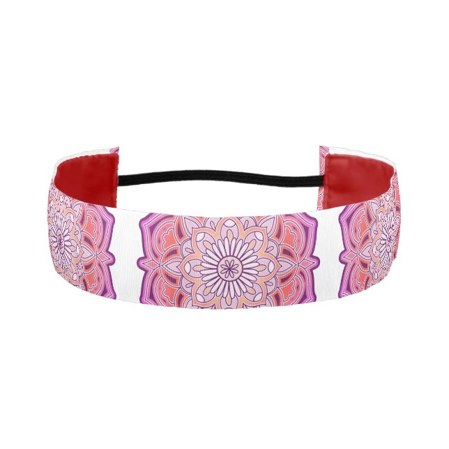 cute pink mandala   athletic headband (Front)