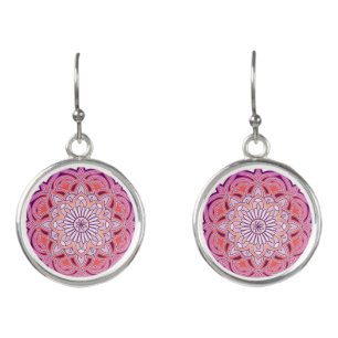 CUTE PINK MANDALA EARRINGS