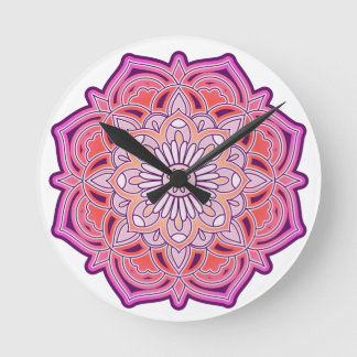 Cute Pink Mandala    Round Clock