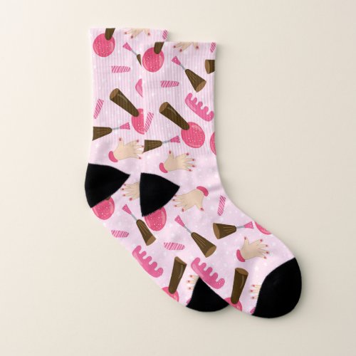 Cute Pink Manicure Socks