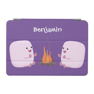 Cute pink marshmallows by camp fire cartoon iPad mini cover