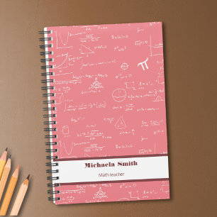 Cute Pink Math Equations Formulas Planner
