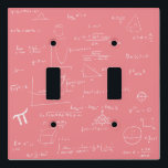 Cute Pink Mathematics Formulas and Graphics Light Switch Cover<br><div class="desc">Great mathematics light switch cover in pink color. The math formulas and equations are in white over the pink background. Great for decorating your room with your math theme. Illustrated and designed by Patricia Alvarez.</div>