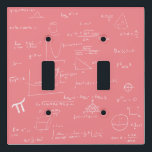 Cute Pink Mathematics Formulas and Graphics Light Switch Cover<br><div class="desc">Great mathematics light switch cover in pink color. The math formulas and equations are in white over the pink background. Great for decorating your room with your math theme. Illustrated and designed by Patricia Alvarez.</div>