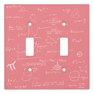Cute Pink Mathematics Formulas and Graphics Light Switch Cover