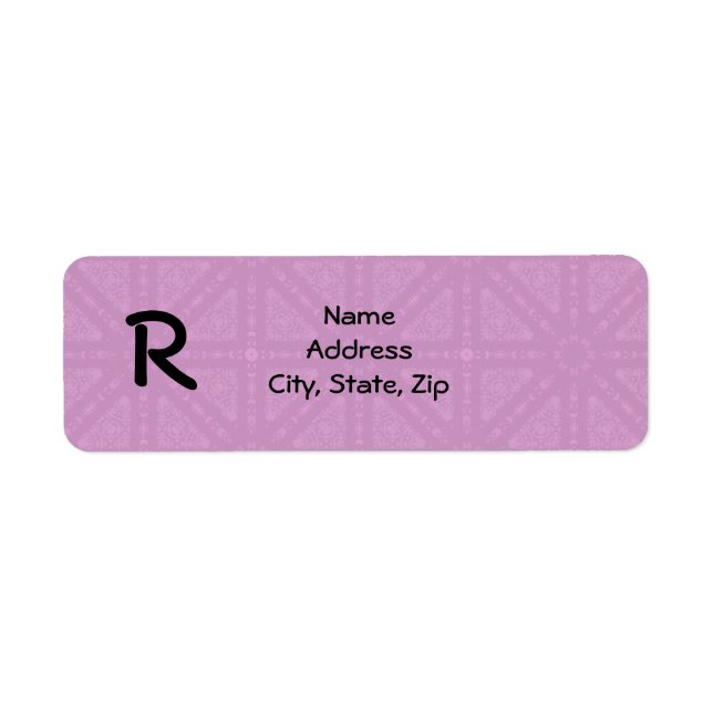 Cute pink medieval kaleidoscope monogram label (Front)