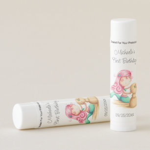 Cute Pink Mermaid Birthday Lip Balm