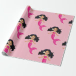 Cute Pink Mermaid Wrapping Paper