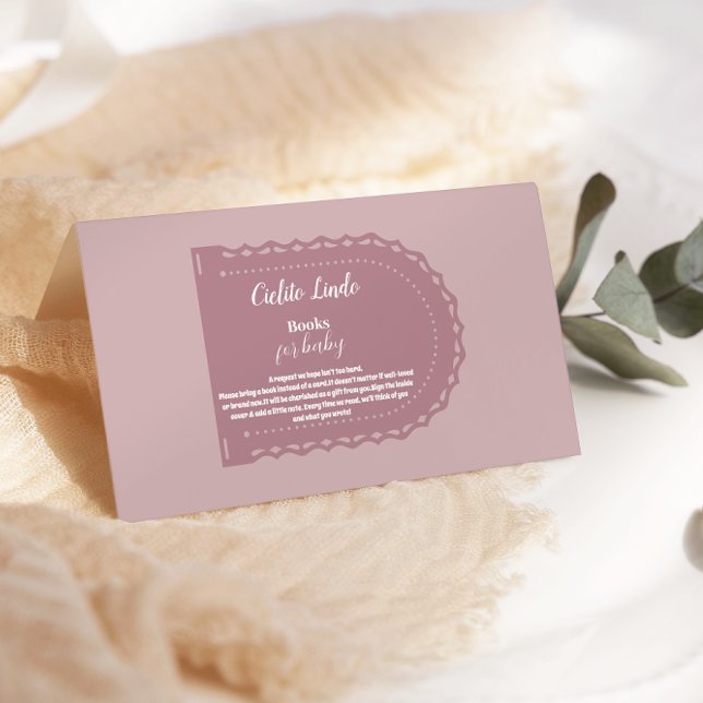 Cute Pink Mexican Cielito Lindo  Books for Baby Enclosure Card (Creator Uploaded)