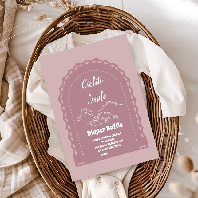 Cute Pink Mexican Cielito Lindo  Diapper Raffle Enclosure Card (Creator Uploaded)