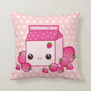 Strawberry Milk Anime Aesthetic Wallpaper: Cushions and Tote Bags | Throw  Pillow