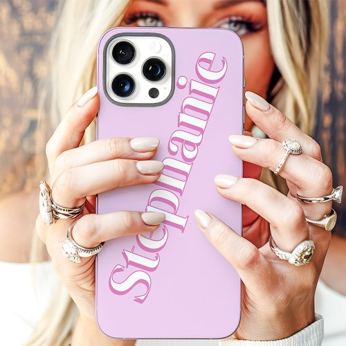 Cute Pink Minimalist Custom Name Iphone 16 Pro Max Case