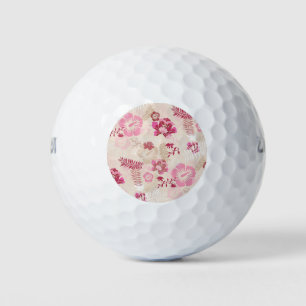 Cute pink modern flowers pattern High-Top sneakers Golf Balls