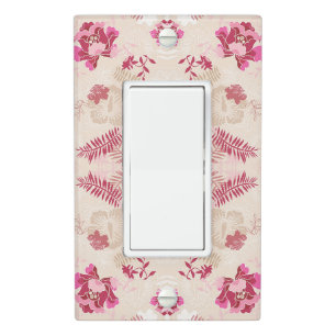 Cute pink modern flowers pattern High-Top sneakers Light Switch Cover