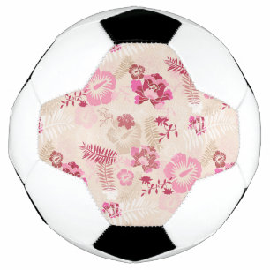 Cute pink modern flowers pattern High-Top sneakers Soccer Ball