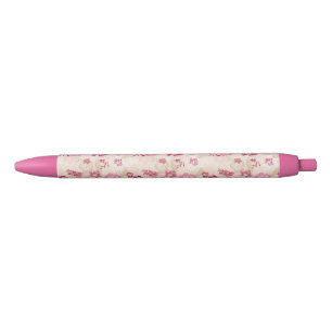 Cute pink modern flowers pattern pen