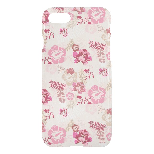 Cute pink modern flowers pattern uncommon iPhone case (Back)